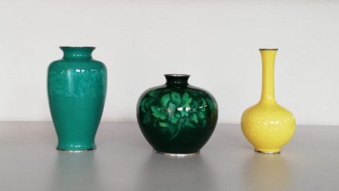 Signed Japanese Ando Cloisonné Vases